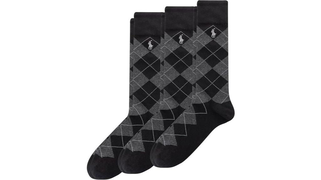 argyle patterned dress socks