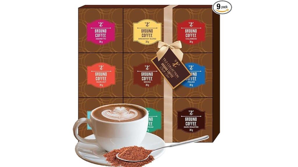 assorted gourmet coffee selection