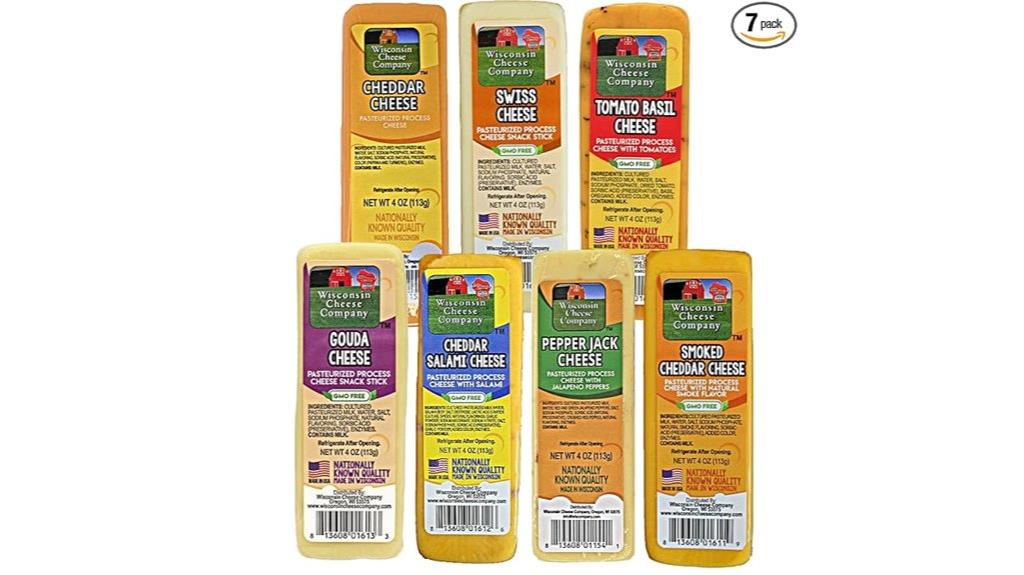 assorted specialty cheese blocks