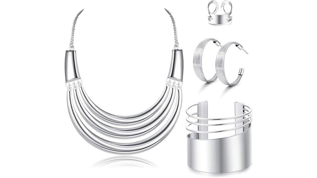 chunky silver gold jewelry