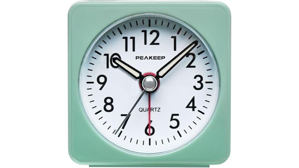 compact battery operated alarm clock