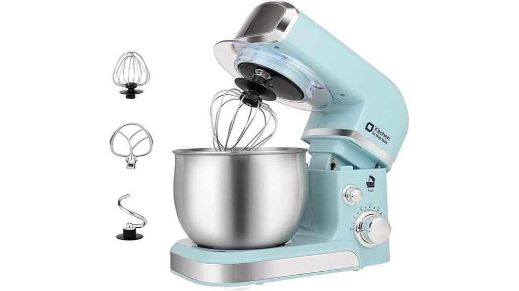 compact blue stand mixer