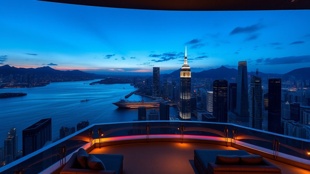 contemporary luxury harbor views