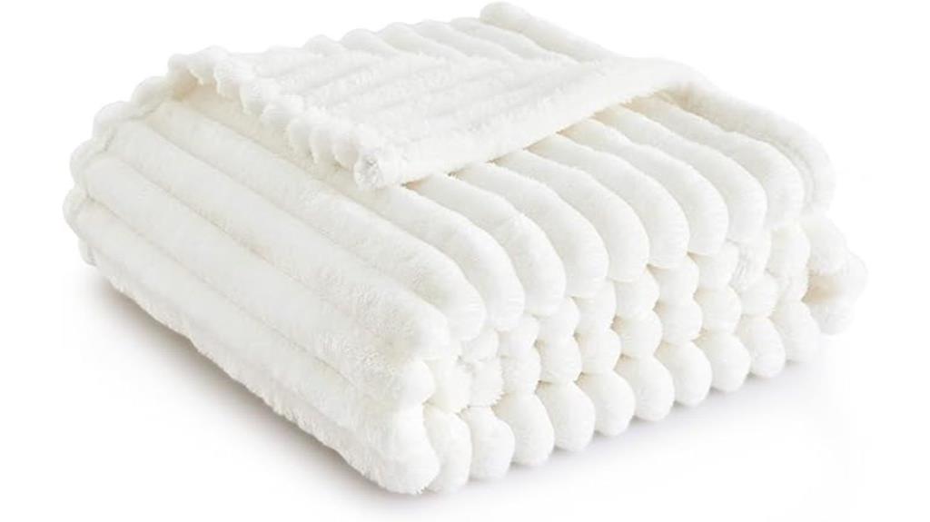 cozy white couch blanket