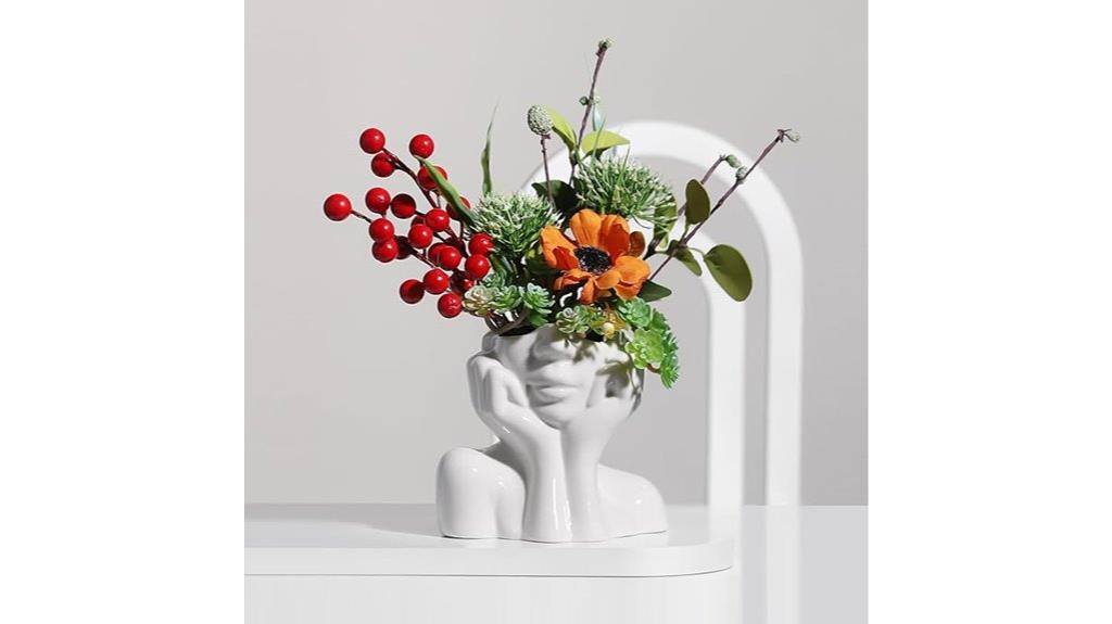 decorative ceramic face vase