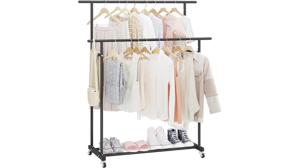 double rod garment rack
