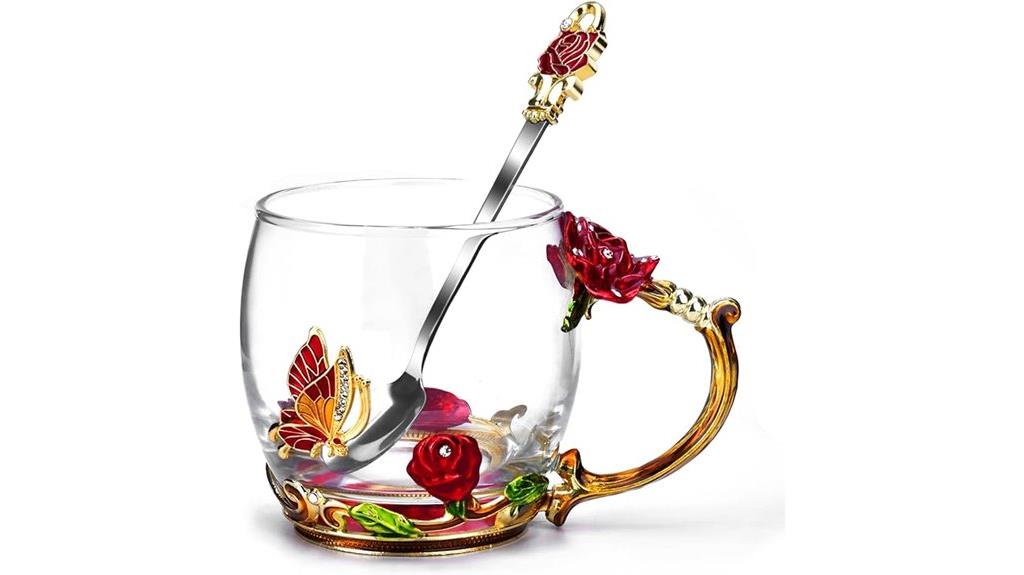 elegant glass coffee mug