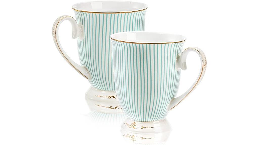 elegant gold trimmed mugs