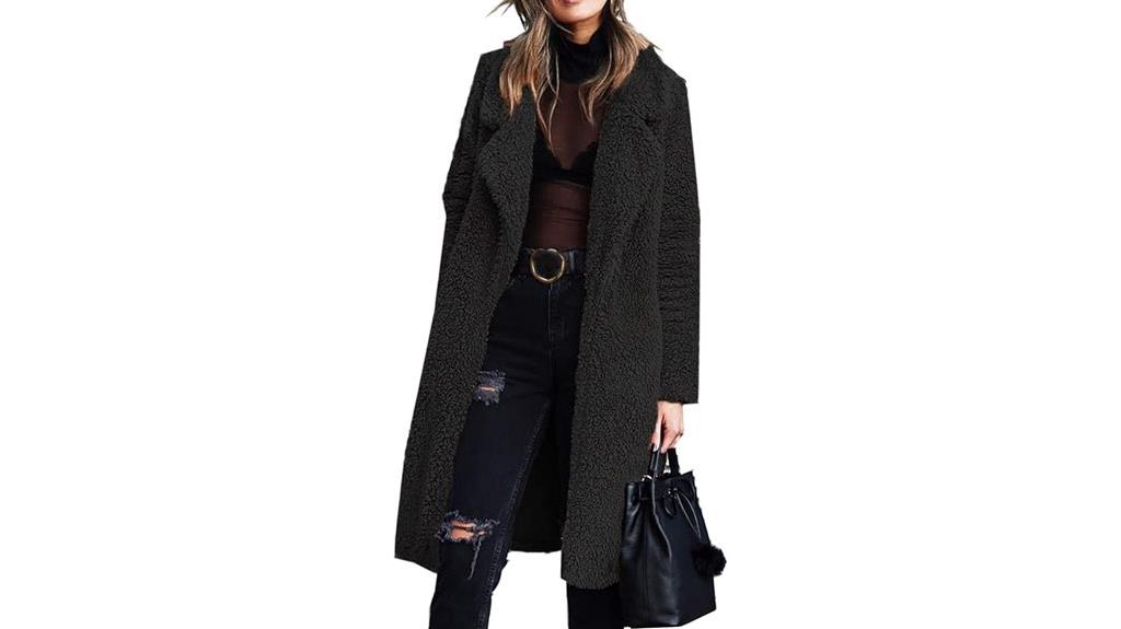 fuzzy fleece long cardigan