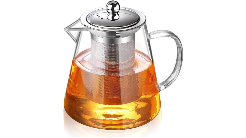 glass teapot with infuser