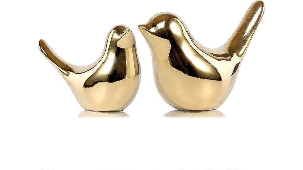 gold small bird figurines