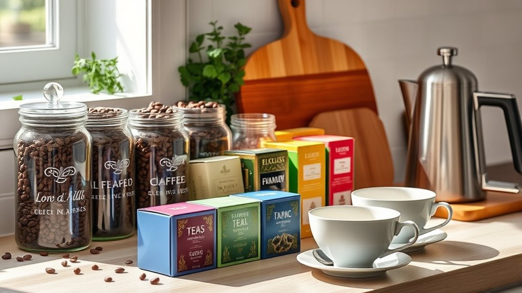 gourmet coffee and tea choices