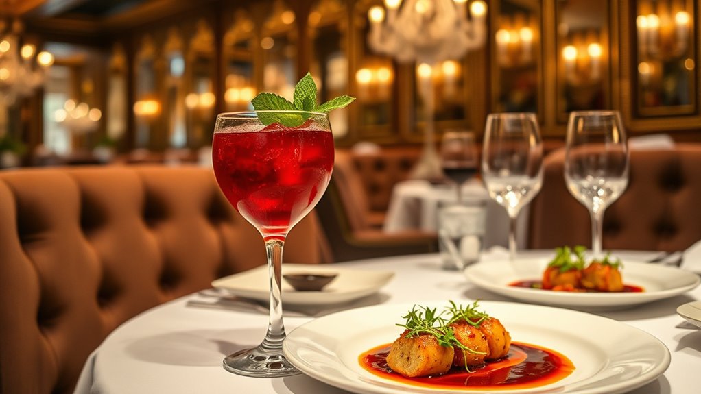 gourmet food and drinks