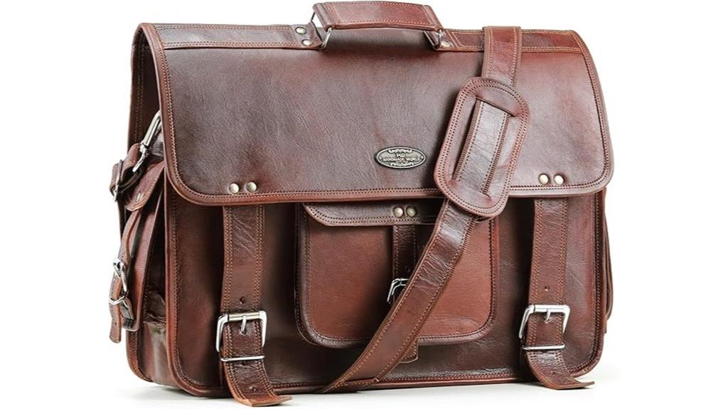handmade leather laptop bag