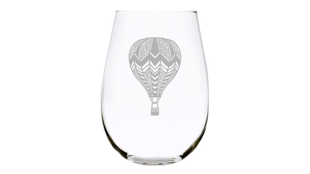 hot air balloon wine glass