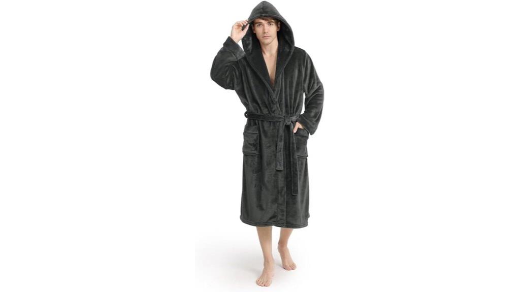 luxury fleece hooded bathrobe