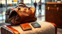 luxury leather travel essentials