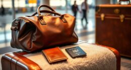 luxury leather travel essentials