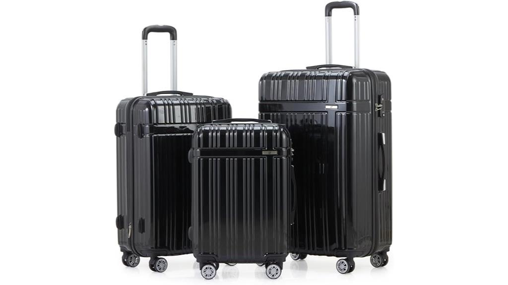 luxury luggage set black