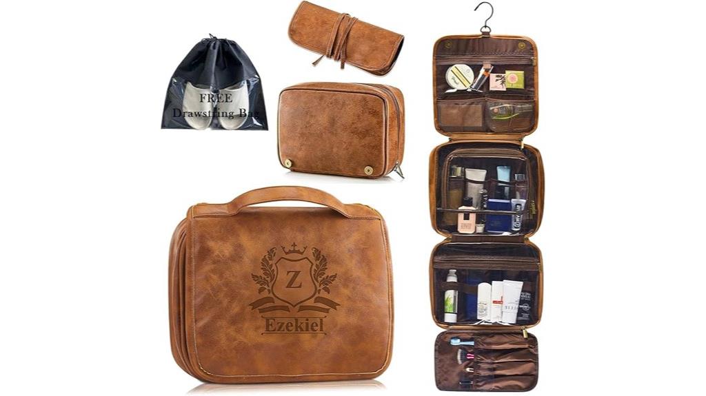 personalized leather toiletry bag