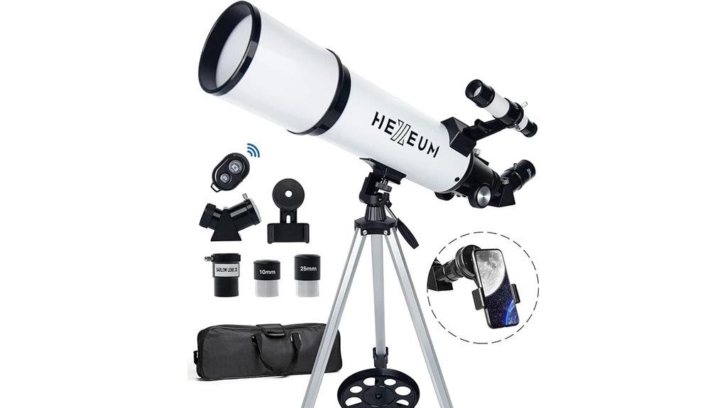 portable 80mm refracting telescope