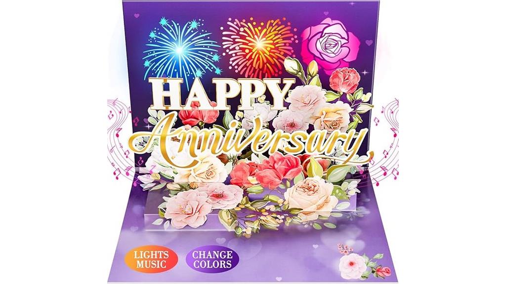 purple anniversary pop up card