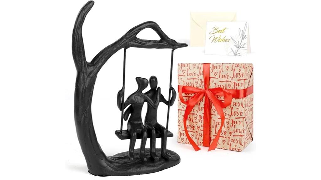 romantic couple statue decor