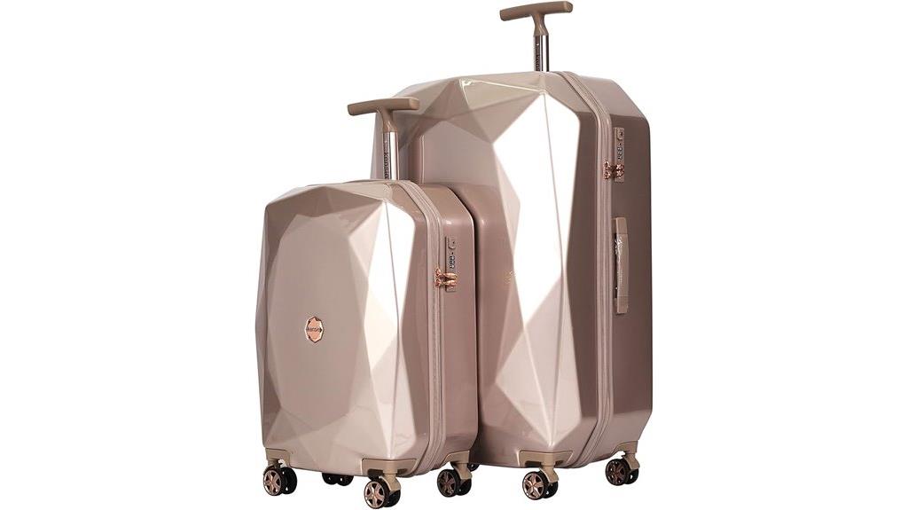 rose gold luggage set