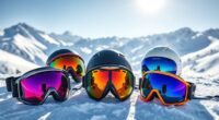 ski goggles and helmets