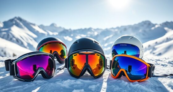 ski goggles and helmets