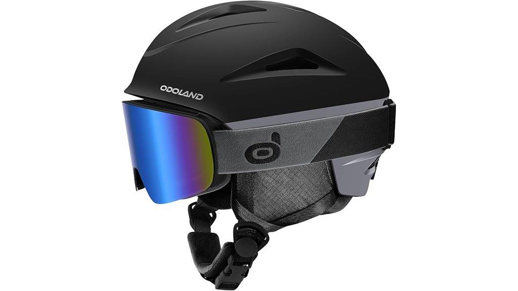 ski helmet with goggles