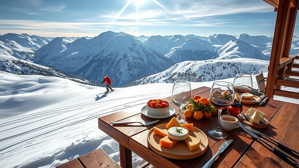 skiing and fine dining