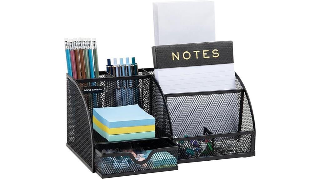 sleek black desktop organizer