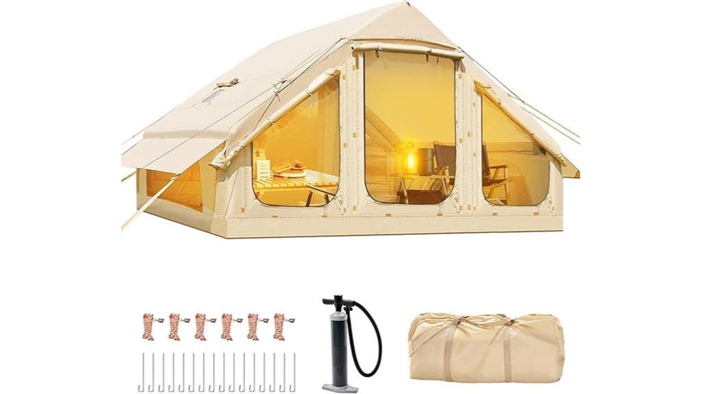 spacious inflatable camping tent