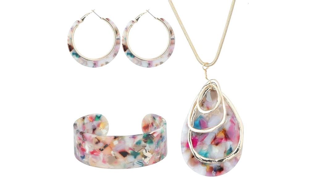 stylish acrylic jewelry set