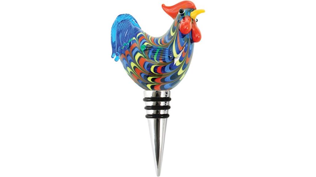 twine rooster wine stopper