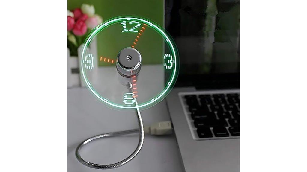 usb fan with clock