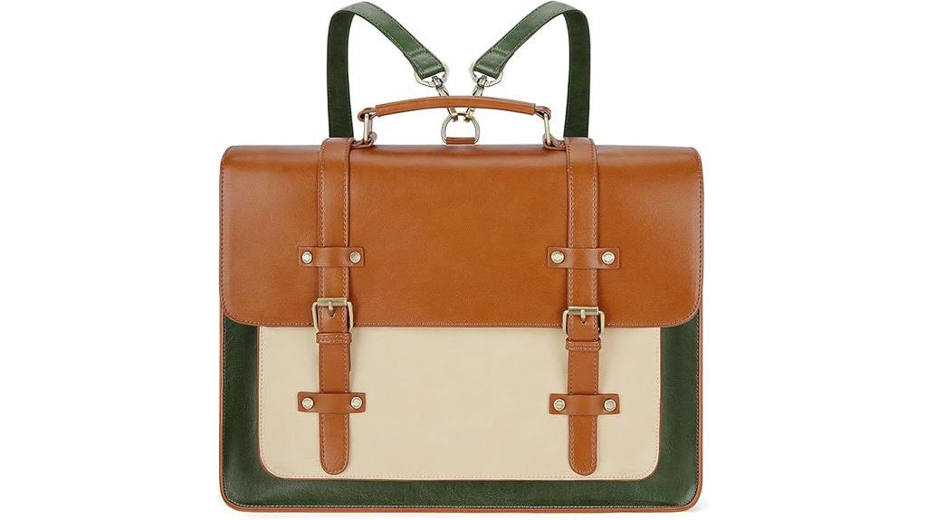 vegan leather laptop bag