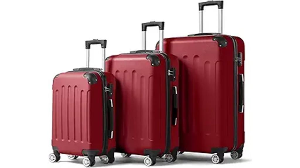 wine red luggage set