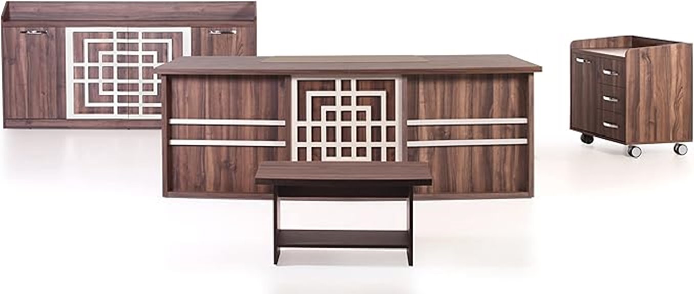 wood office furniture set