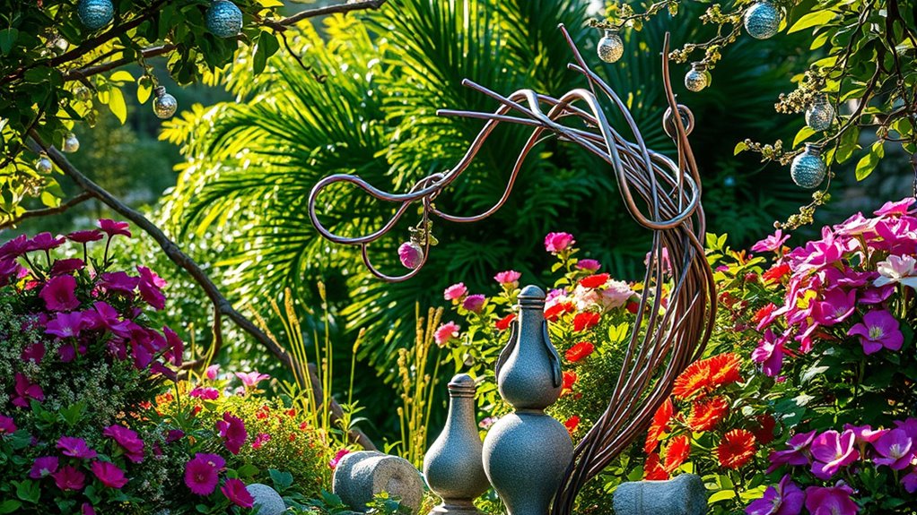 garden sculpture installation ideas