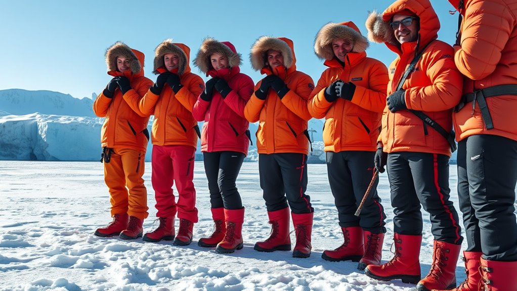 layered clothing for extreme cold