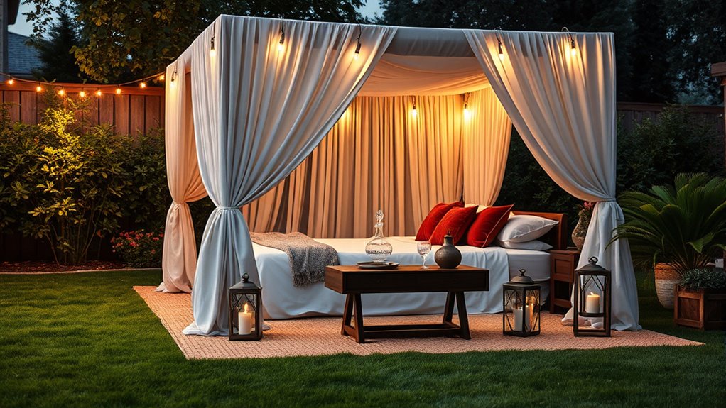 luxurious outdoor furniture setup