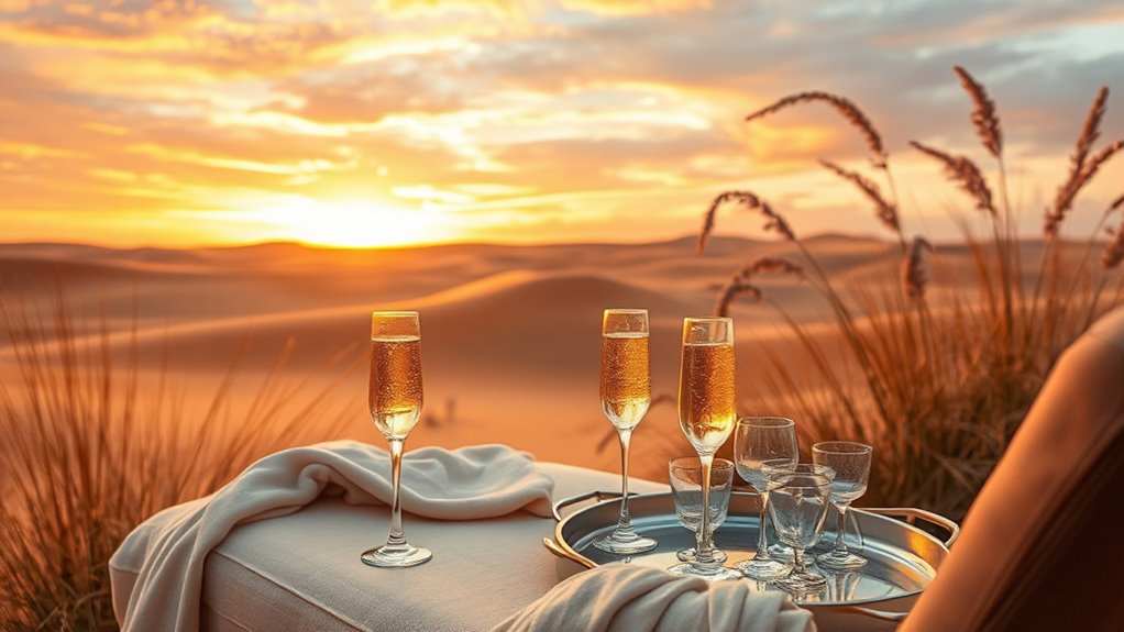 luxury desert safari champagne