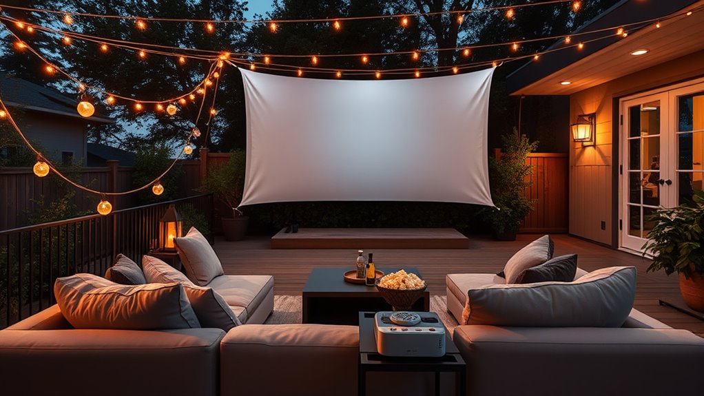 luxury outdoor cinema setup
