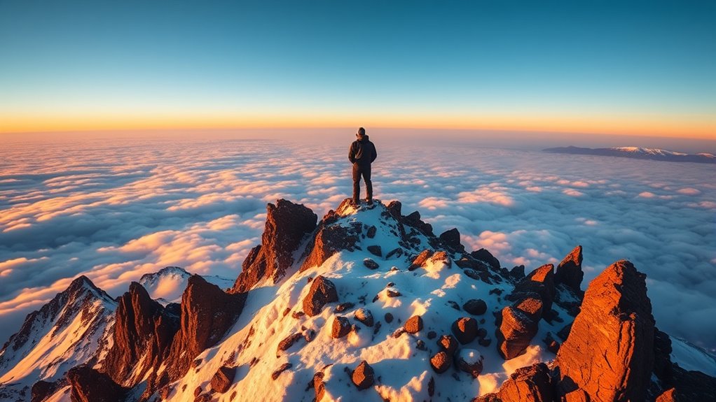 perspective shifting mountain ascent