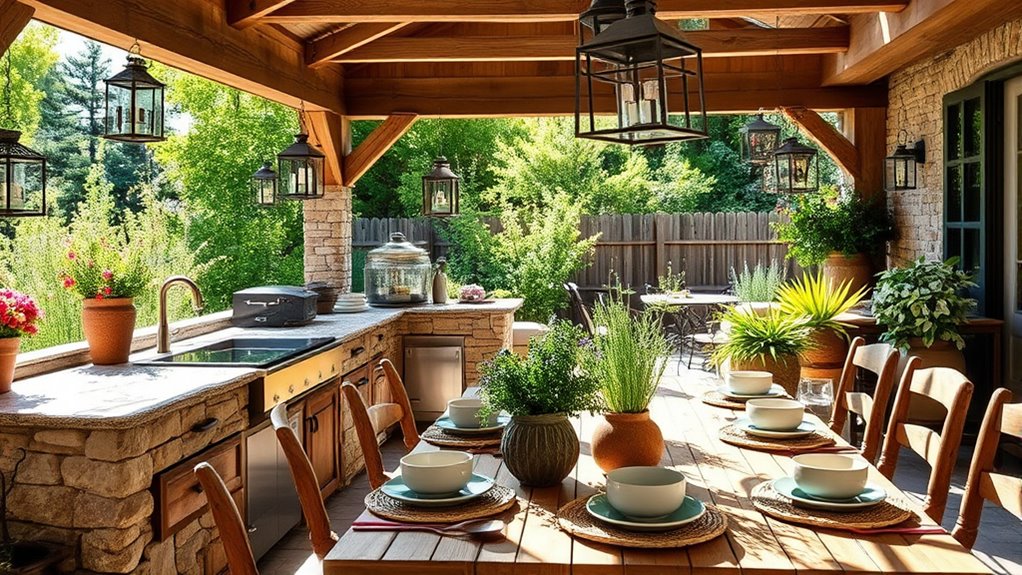 rustic farmhouse outdoor kitchen