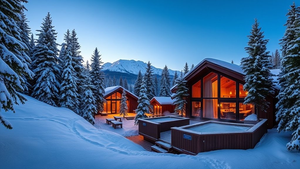 snowy alpine spa retreat