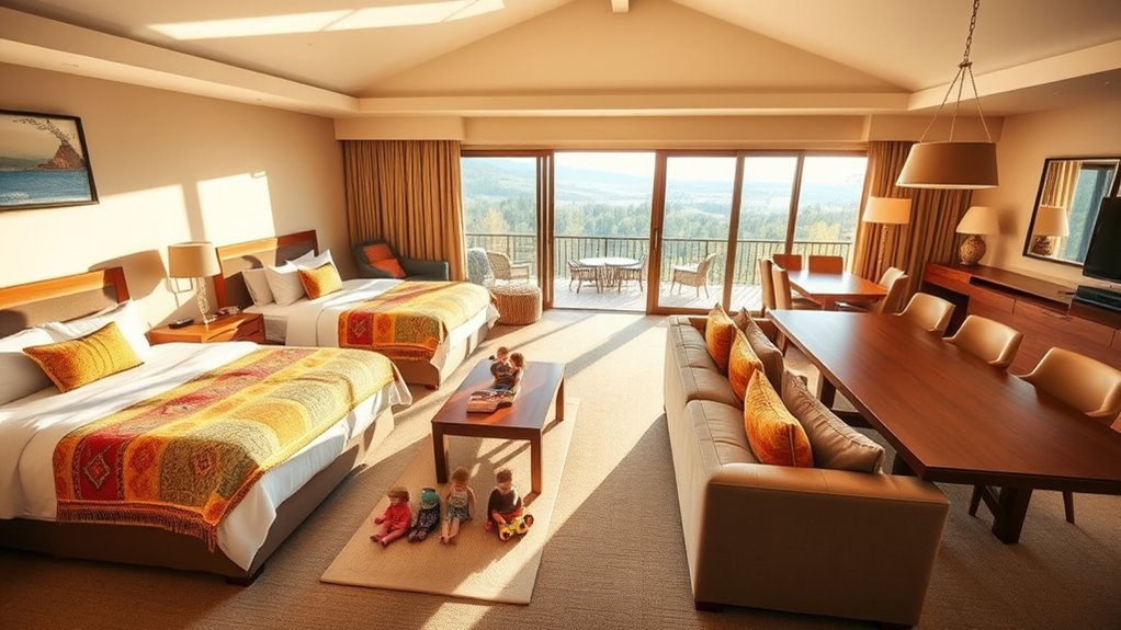 spacious private family accommodations