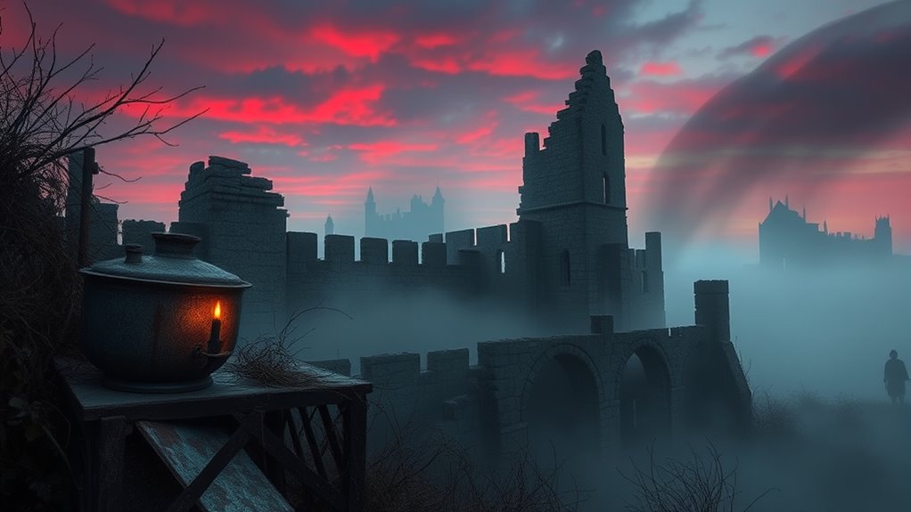 toxic multicolored abandoned village